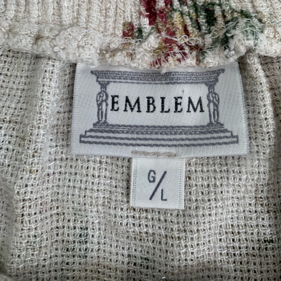 Vintage 90s Emblem Cream Floral Midi Button Down Skirt - Picture 11 of 11